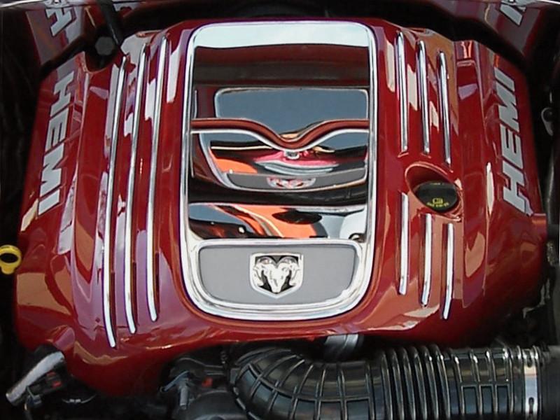 Polished Engine Cover 05-10 Chrysler 300, Charger, Magnum 5.7L - Click Image to Close